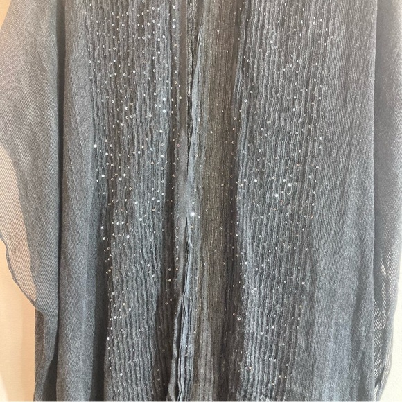 RIAH FASHION Sz O/S Sheer Gauze Sequin Embellished Poncho Kimono NEW - Picture 5 of 14